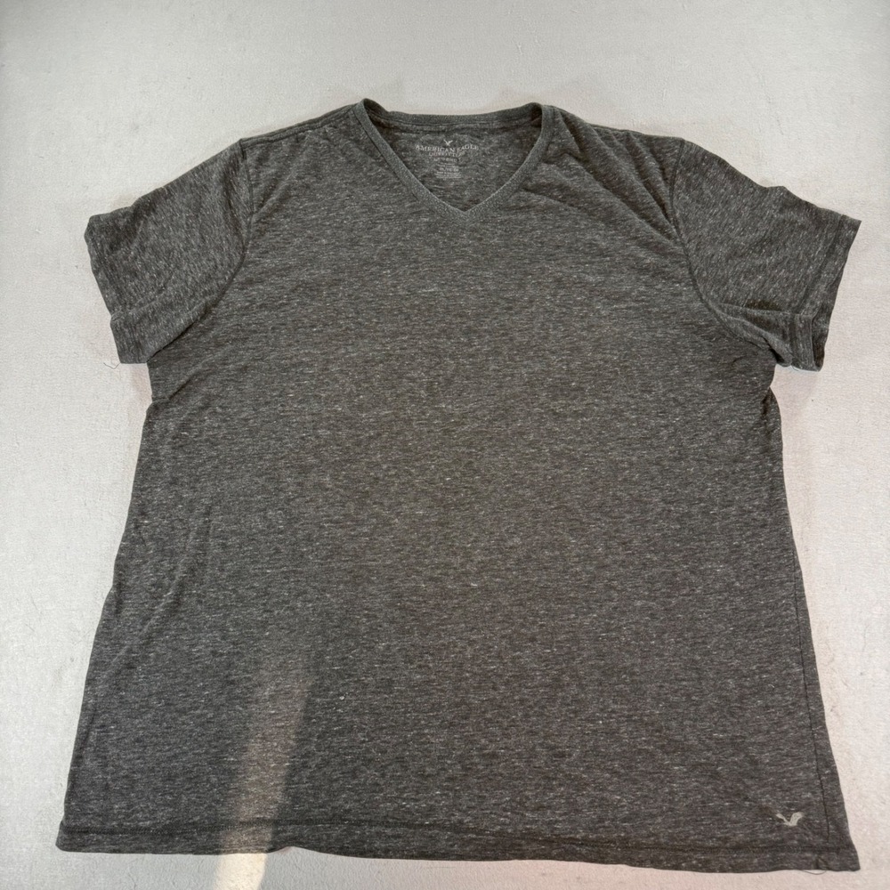 American Eagle Legend‎ T Shirt Mens XXL Gray Heathered V Neck Tee